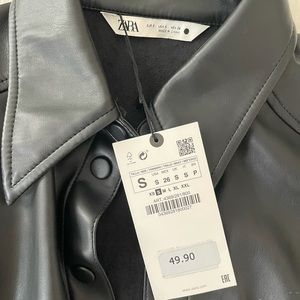 Zara faux-leather shacket— new with tags!
